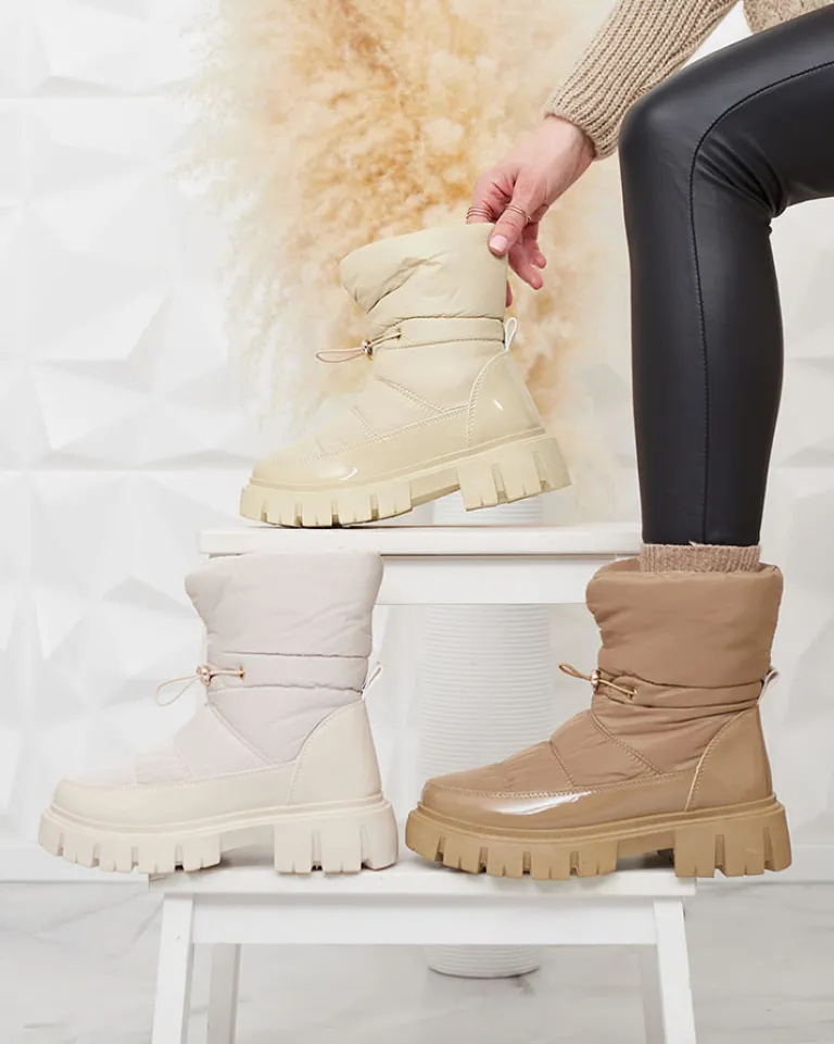 Clearance Wsuwane śniegowce damskie w m kolorze Sadella Śniegowce|Botki Z Grubym Ociepleniem