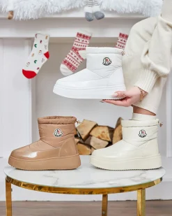 New Wsuwane śniegowce damskie w m kolorze Ademra Śniegowce|Botki Z Grubym Ociepleniem