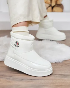 New Wsuwane śniegowce damskie w m kolorze Ademra Śniegowce|Botki Z Grubym Ociepleniem