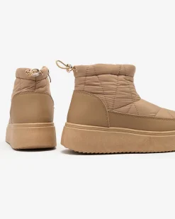 Outlet Wsuwane śniegowce damskie w m kolorze Armeda Śniegowce|Botki Z Grubym Ociepleniem