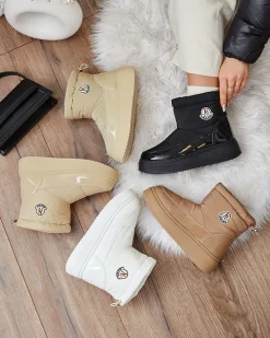 Sale Wsuwane śniegowce damskie w m kolorze Ademra Śniegowce|Botki Z Grubym Ociepleniem