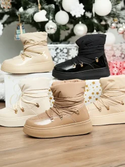 Discount Wsuwane śniegowce damskie w m kolorze Dabenda Śniegowce|Botki Z Grubym Ociepleniem