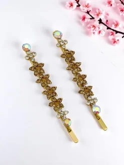 Wsuwki do włosów z cyrkoniami kwiatuszkami Sparkle Blossom Damskie Akcesoria Do Włosów