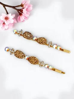 Best Wsuwki do włosów z cyrkoniami i małymi kokardkami Tiny Bows Damskie Akcesoria Do Włosów