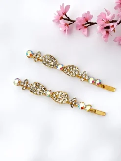 Outlet Wsuwki do włosów z cyrkoniami i małymi kokardkami Tiny Bows Damskie Akcesoria Do Włosów