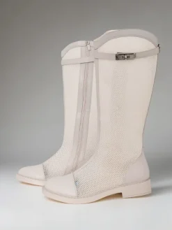 New Wysokie ażurowe damskie botki Ovittole Botki Bez Ocieplenia|Botki Na Płaskim Obcasie