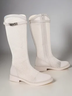 New Wysokie ażurowe damskie botki Ovittole Botki Bez Ocieplenia|Botki Na Płaskim Obcasie