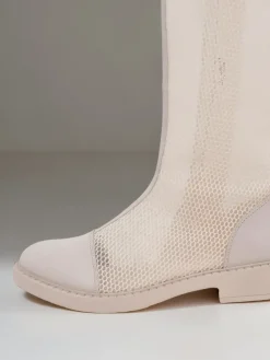 New Wysokie ażurowe damskie botki Ovittole Botki Bez Ocieplenia|Botki Na Płaskim Obcasie