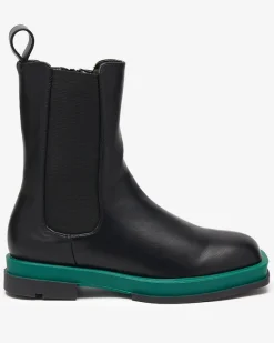 Hot Wysokie botki damskie z kwadratowym noskiem w kolorze czarno-m Litepi Botki Z Delikatnym Ociepleniem|Botki Na Płaskim Obcasie