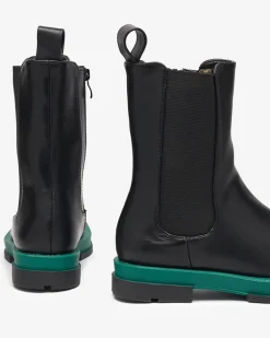 Hot Wysokie botki damskie z kwadratowym noskiem w kolorze czarno-m Litepi Botki Z Delikatnym Ociepleniem|Botki Na Płaskim Obcasie