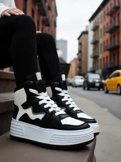 New Wysokie damskie buty sportowe Quiedy Damskie Sneakersy