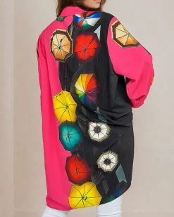 Best Wzorzysta damska tunika z printem Sukienki Krótkie|Bluzki / Koszule / Koszulki