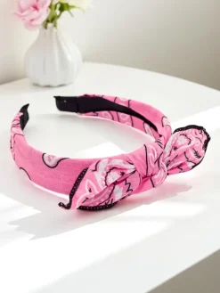 Wzorzysta opaska do włosów z kokardką Mila Damskie Akcesoria Do Włosów