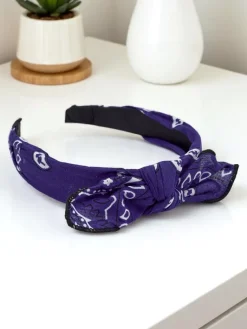 Wzorzysta opaska do włosów z kokardką Mila Damskie Akcesoria Do Włosów