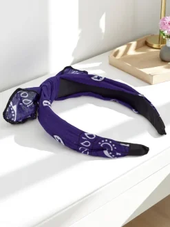 Wzorzysta opaska do włosów z kokardką Mila Damskie Akcesoria Do Włosów