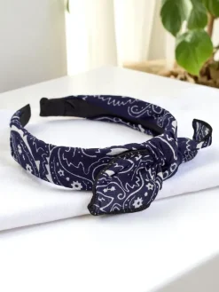 Wzorzysta opaska do włosów z kokardką Mila Damskie Akcesoria Do Włosów