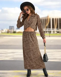 Outlet Wzorzysty damski komplet Damskie Komplety Damskie