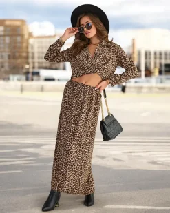 Outlet Wzorzysty damski komplet Damskie Komplety Damskie