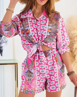 Outlet Wzorzysty damski komplet Damskie Komplety Damskie