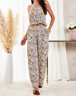 Outlet Wzorzysty damski komplet w kolorze m Damskie Komplety Damskie