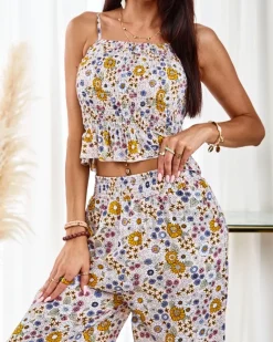 Outlet Wzorzysty damski komplet w kolorze m Damskie Komplety Damskie