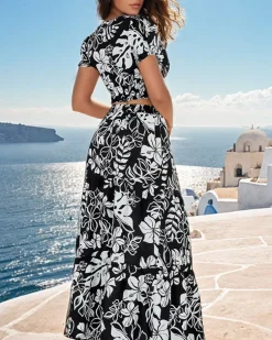 Best Wzorzysty damski komplet Damskie Komplety Damskie