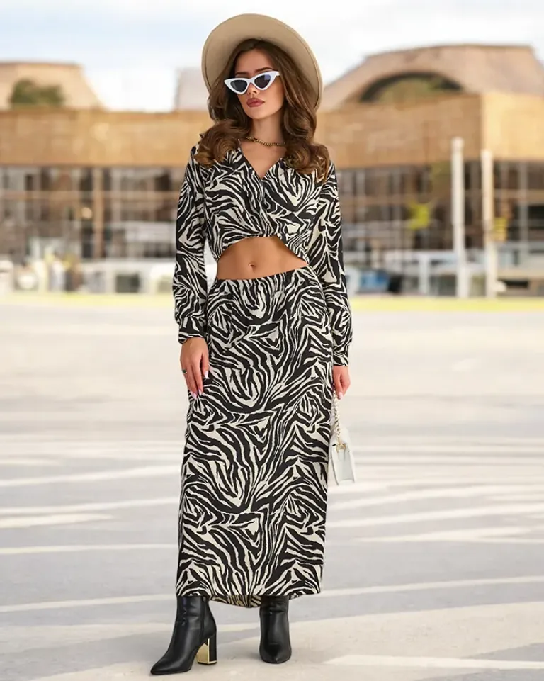 Sale Wzorzysty damski komplet Damskie Komplety Damskie