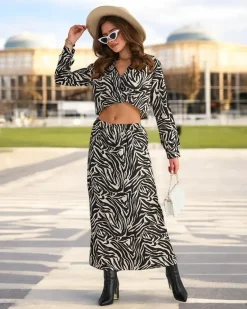 Sale Wzorzysty damski komplet Damskie Komplety Damskie