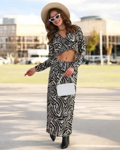 Sale Wzorzysty damski komplet Damskie Komplety Damskie