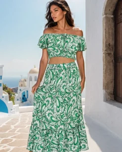 Outlet Wzorzysty komplet damski Damskie Komplety Damskie