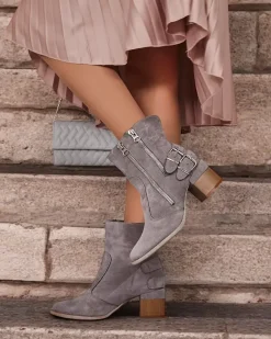 Zdobione botki na obcasie Zerta Botki Bez Ocieplenia|Botki Na Słupku