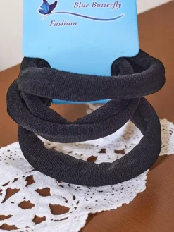 Zestaw 3 czarnych gumek do włosów Nero Damskie Akcesoria Do Włosów