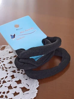 Zestaw 3 czarnych gumek do włosów Nero Damskie Akcesoria Do Włosów