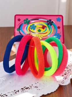 Best Zestaw 6 kolorowych gumek do włosów Colora Damskie Akcesoria Do Włosów