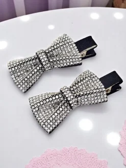 Sale Zestaw 2 spinek do włosów z kokardkami z cyrkoniami Isadora Damskie Akcesoria Do Włosów