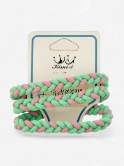 Best Zestaw plecionych kolorowych gumek do włosów 3pak Damskie Akcesoria Do Włosów