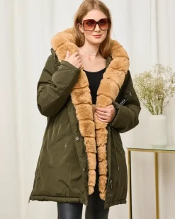 Zielona kurtka zimowa damska PLUS SIZE Plus Size|Kurtki / Marynarki / Płaszcze