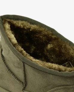 Online Zielone buty śniegowce damskie na platformie Ersinella Śniegowce|Botki Z Delikatnym Ociepleniem