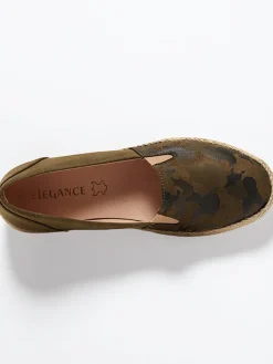 Hot Zielone damskie espadryle w moro Nuhente Espadryle Płaskie