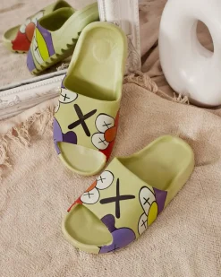 New Zielone damskie klapki Elmino Klapki Basenowe|Klapki Płaskie