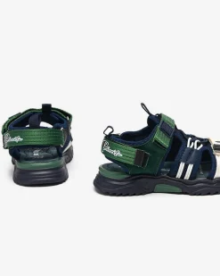 Zielone dziecięce sandałki na rzepy Meteris Chłopięce