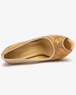 Discount Złote brokatowe damskie szpilki z cyrkoniami Yilla Szpilki|Klasyczne