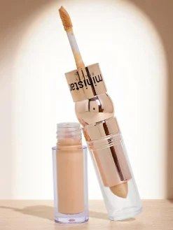 Rozświetlacz w sztyfcie i korektor w płynie do twarzy 2w1 Golden Biscut Twarz