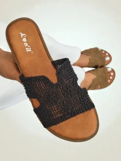 New Rpyalfashion Klapki damskie z ozdobnym paseczkiem Braida Klapki Płaskie