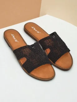 New Rpyalfashion Klapki damskie z ozdobnym paseczkiem Braida Klapki Płaskie