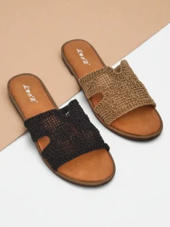 New Rpyalfashion Klapki damskie z ozdobnym paseczkiem Braida Klapki Płaskie