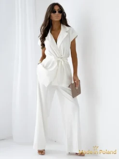 Outlet Spodnie damskie Livia Palazzo – styl włoski, luksusowa tkanina Damskie Komplety Damskie