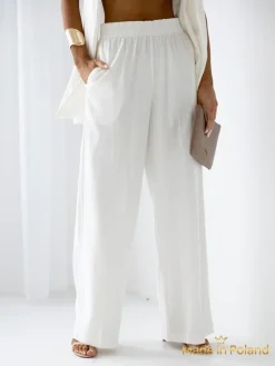 Outlet Spodnie damskie Livia Palazzo – styl włoski, luksusowa tkanina Damskie Komplety Damskie