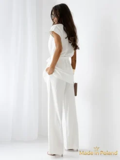 Outlet Spodnie damskie Livia Palazzo – styl włoski, luksusowa tkanina Damskie Komplety Damskie