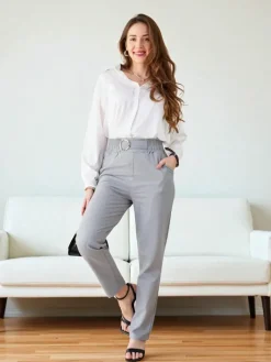 Outlet Spodnie Eleganza Spodnie Materiałowe